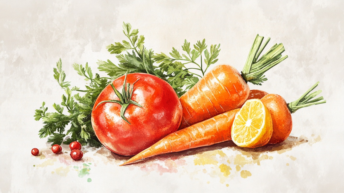 水彩绘蔬果静物