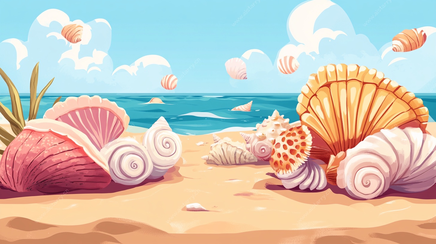 沙滩上的多彩贝壳世界