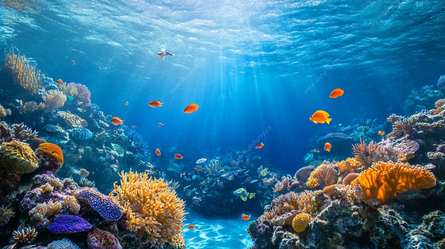 海底梦幻珊瑚礁景观