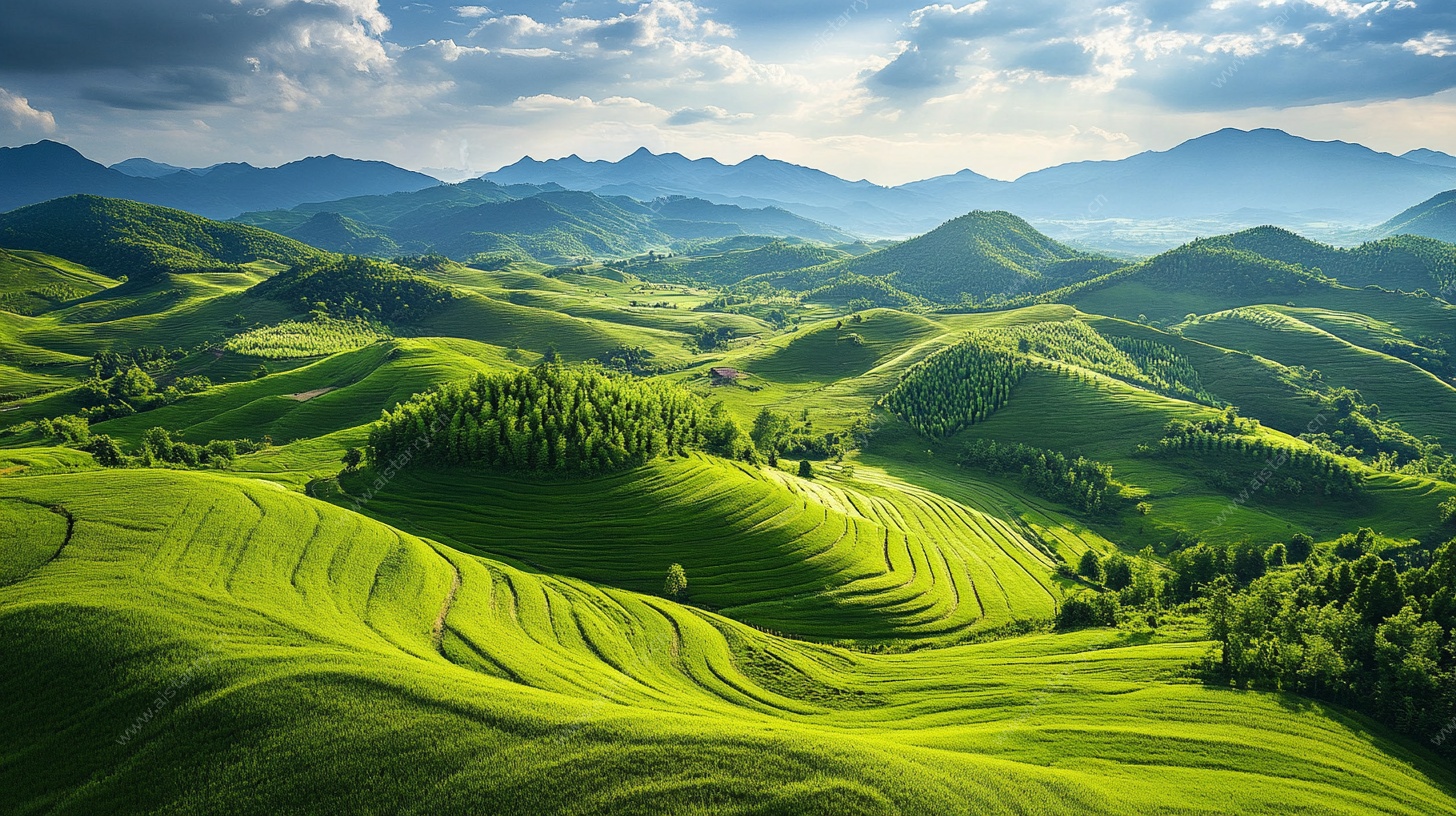 绿野梯田山川美景