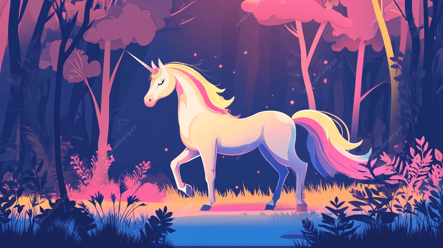 梦幻森林中的独角神兽
