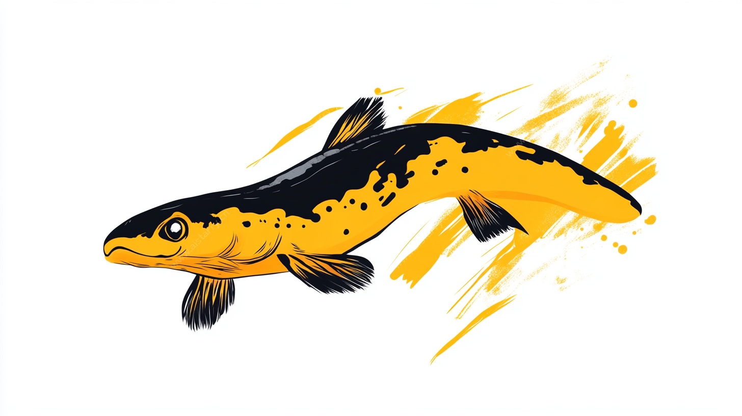 黄黑斑点鱼插画
