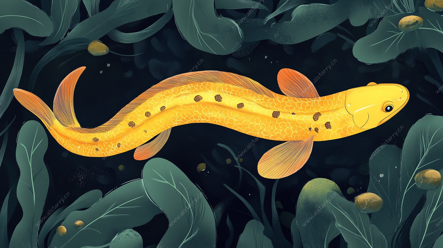 水中金鳗插画