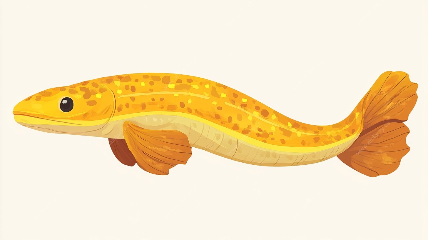 卡通黄色斑点鱼插画