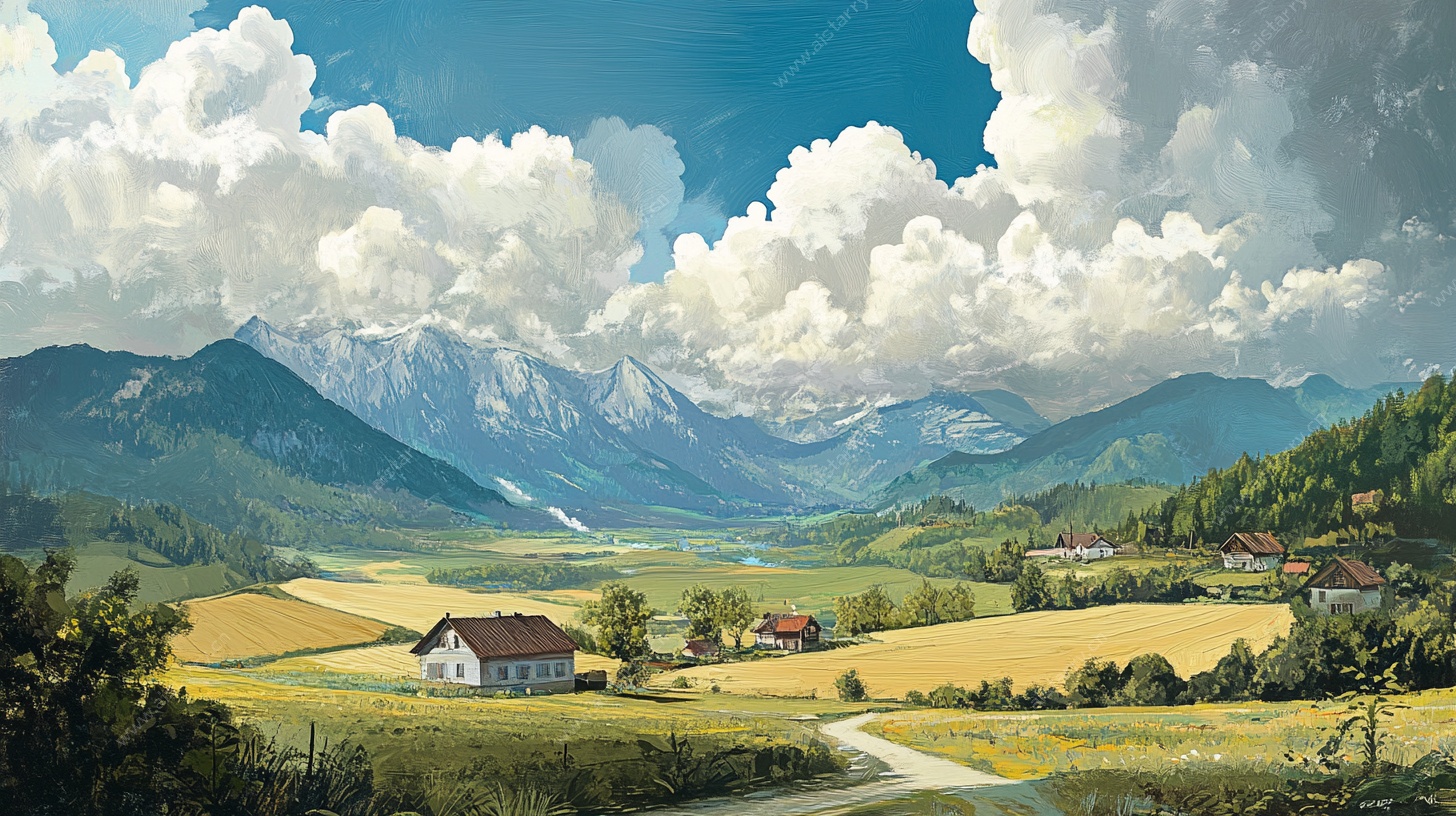 田园山野间的静谧风光