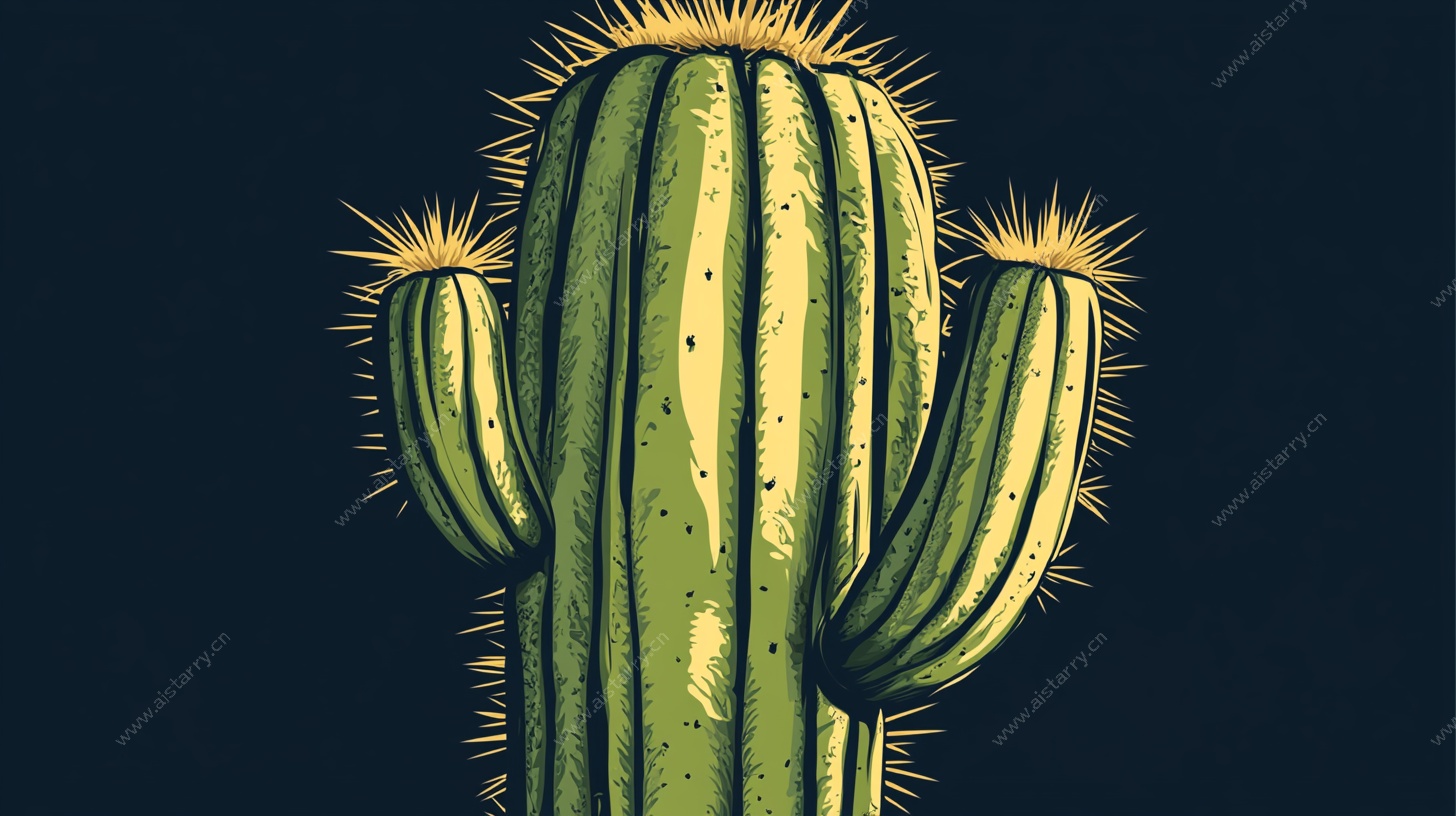 复古风仙人掌插画