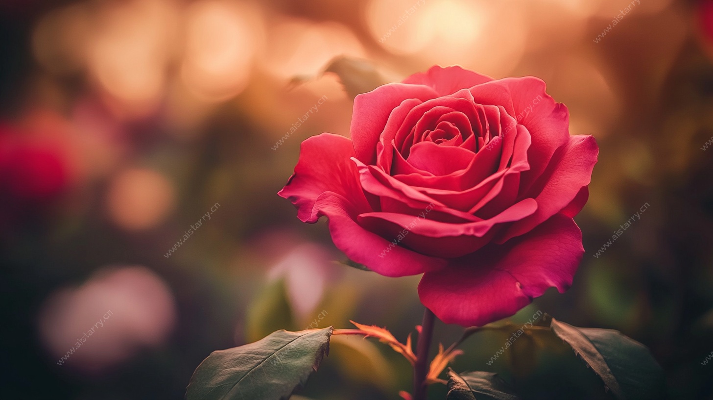 娇艳红玫瑰特写