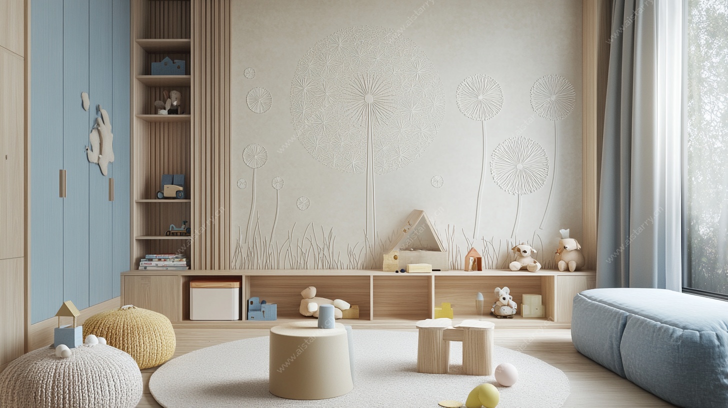 温馨儿童房室内布置场景