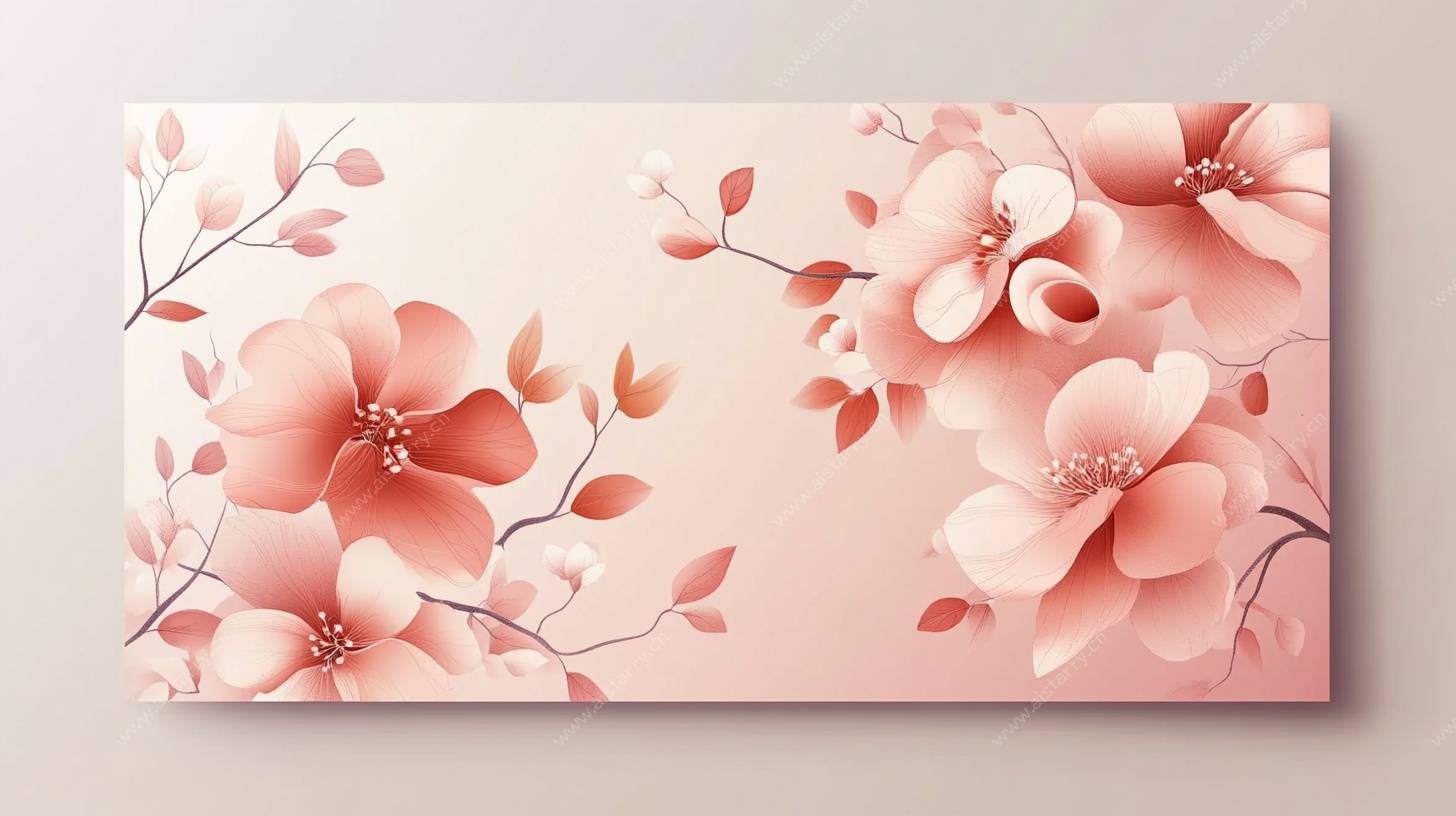 粉色花卉装饰画