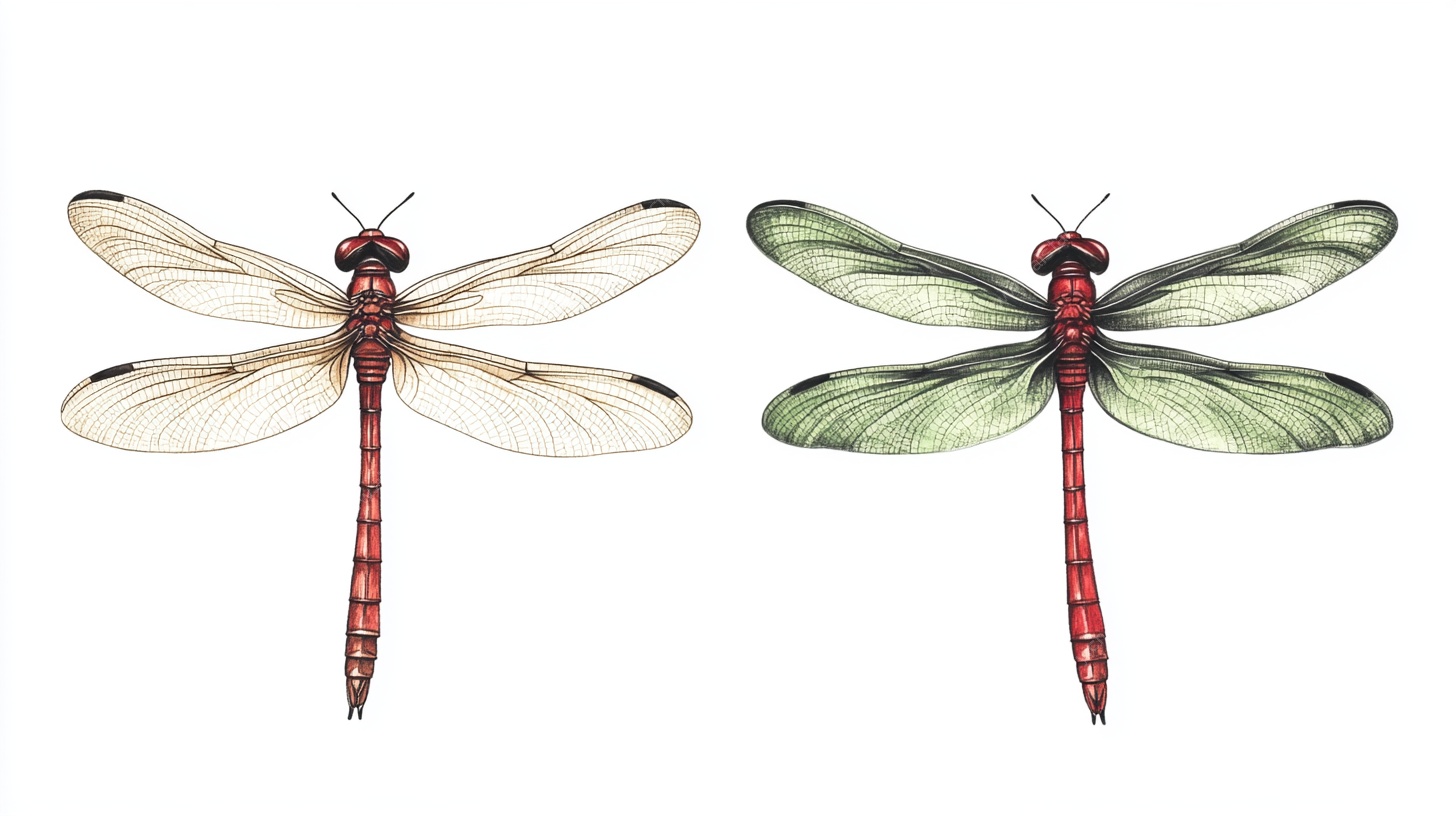 双生蜻蜓插画