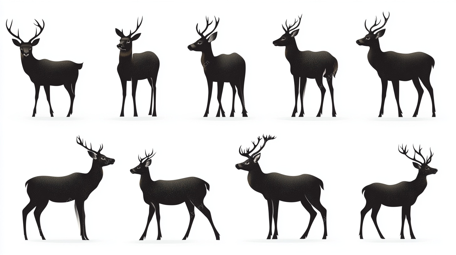 鹿的剪影集合