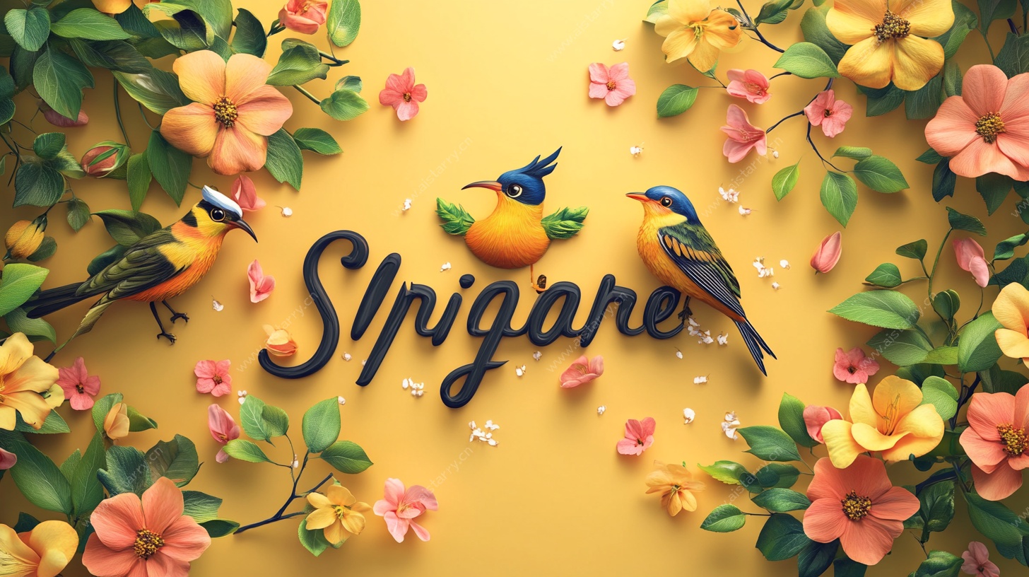 春日花鸟装饰图案