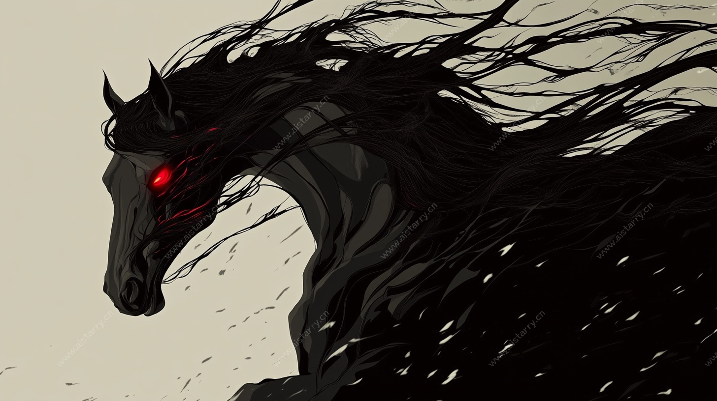 黑鬃怒马红眼图