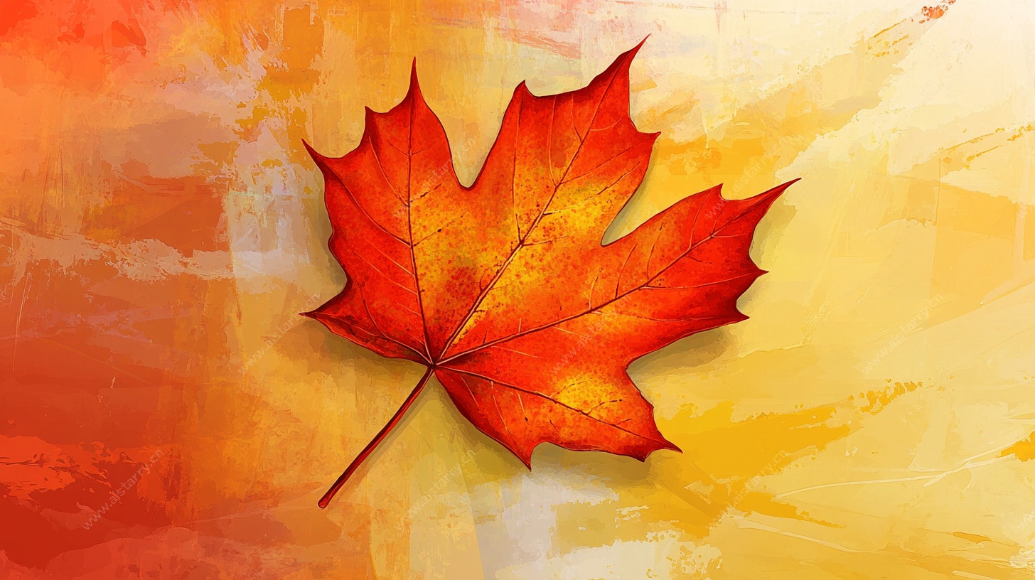 秋日枫叶艺术画