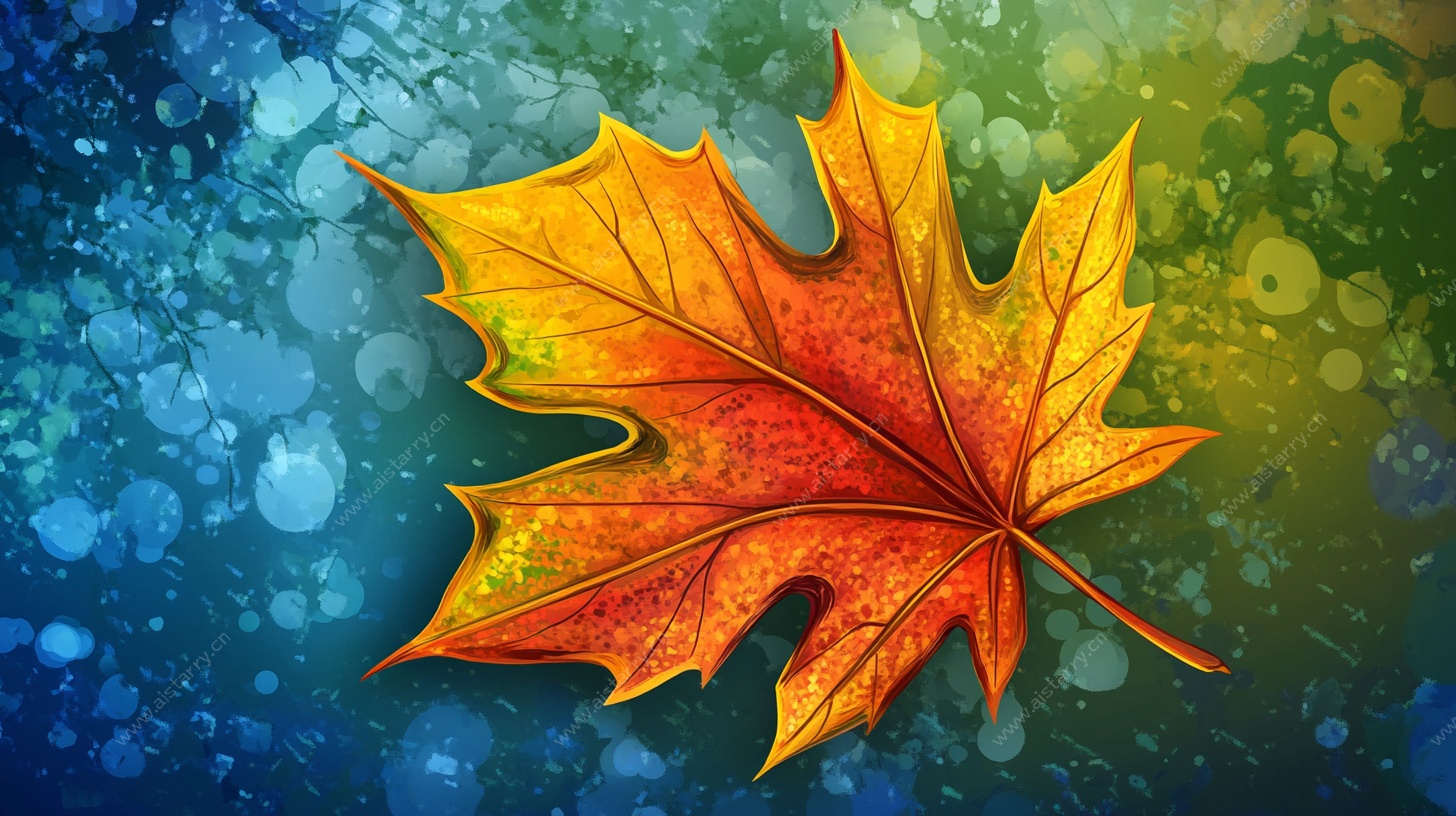 斑斓秋叶梦幻背景图