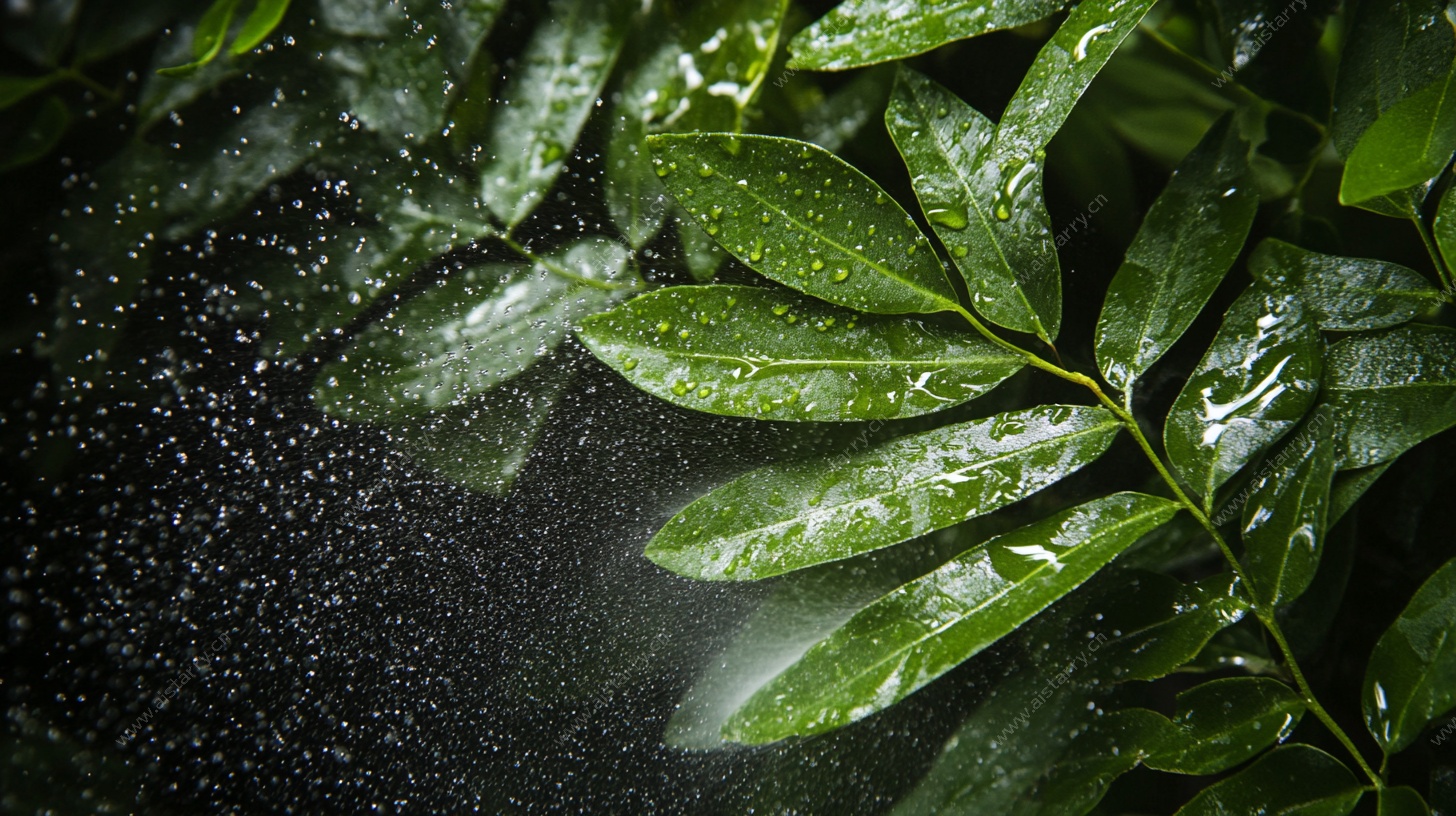 雨后绿叶清新瞬间