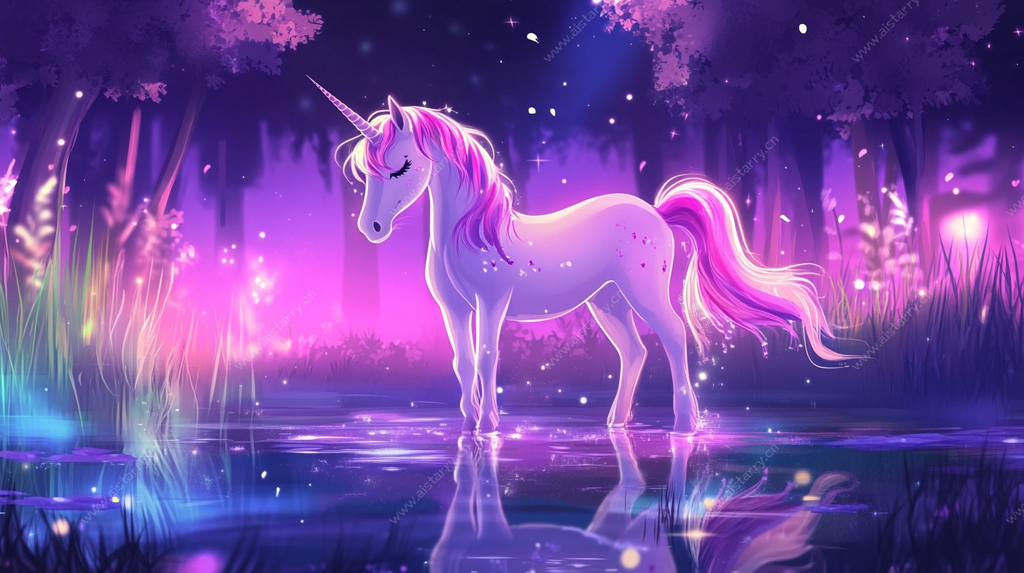 梦幻独角兽的奇幻森林之旅