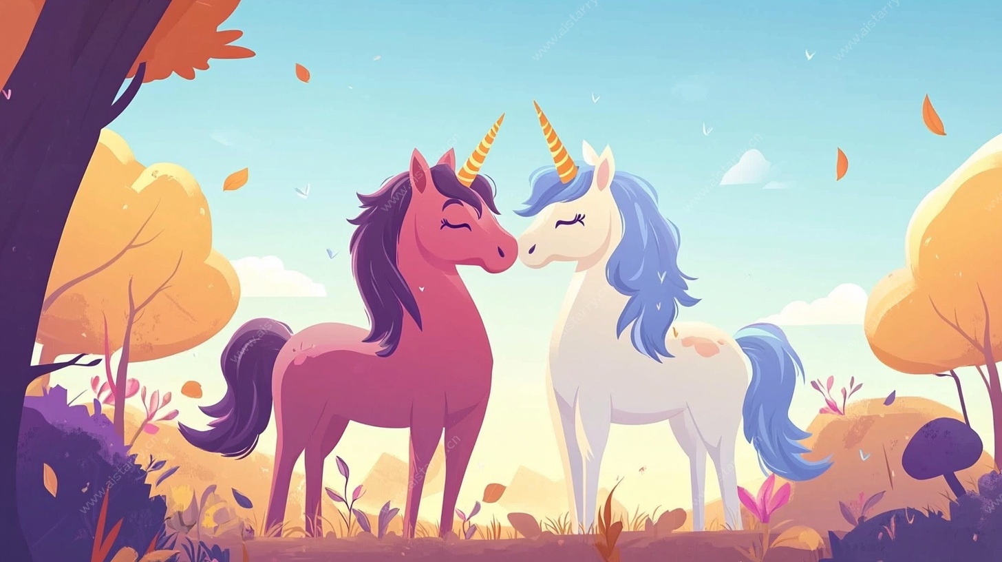 秋日双角兽浪漫相遇