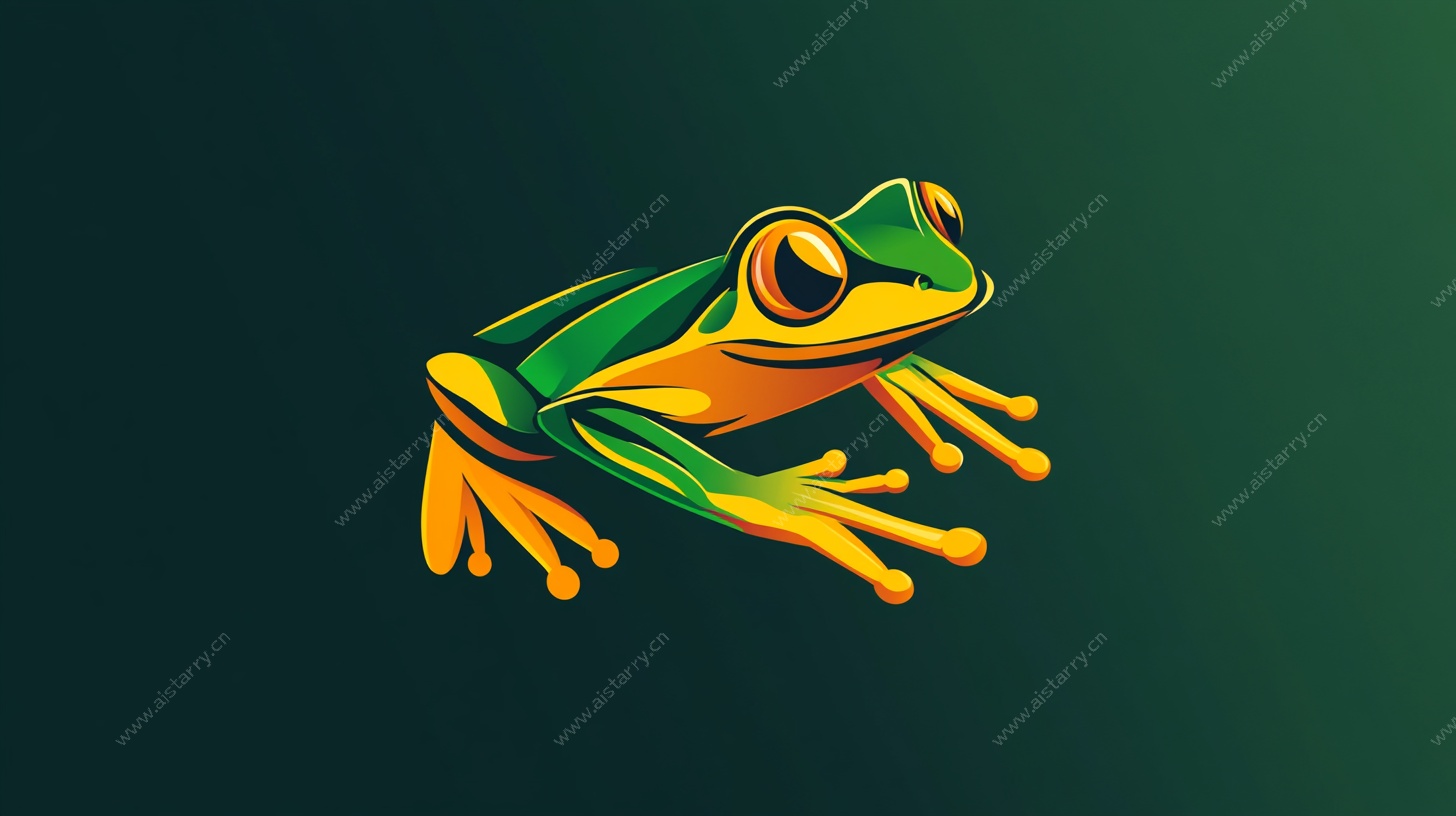 跳跃的多彩青蛙插画