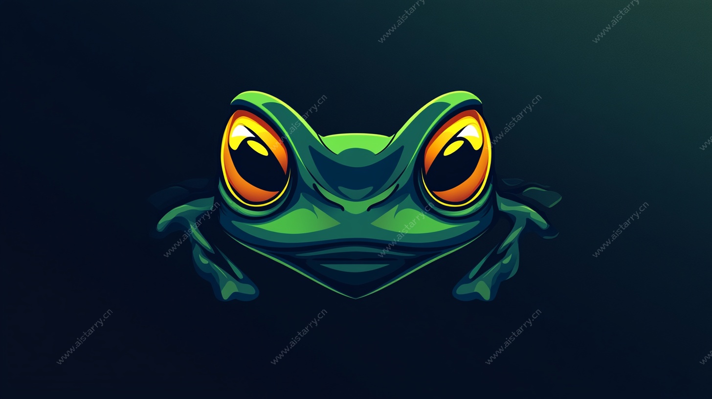 绿蛙凝视插画