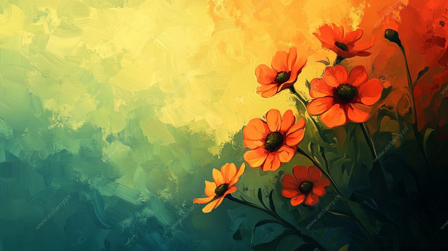 橙花绘景 绚丽色彩艺术呈现