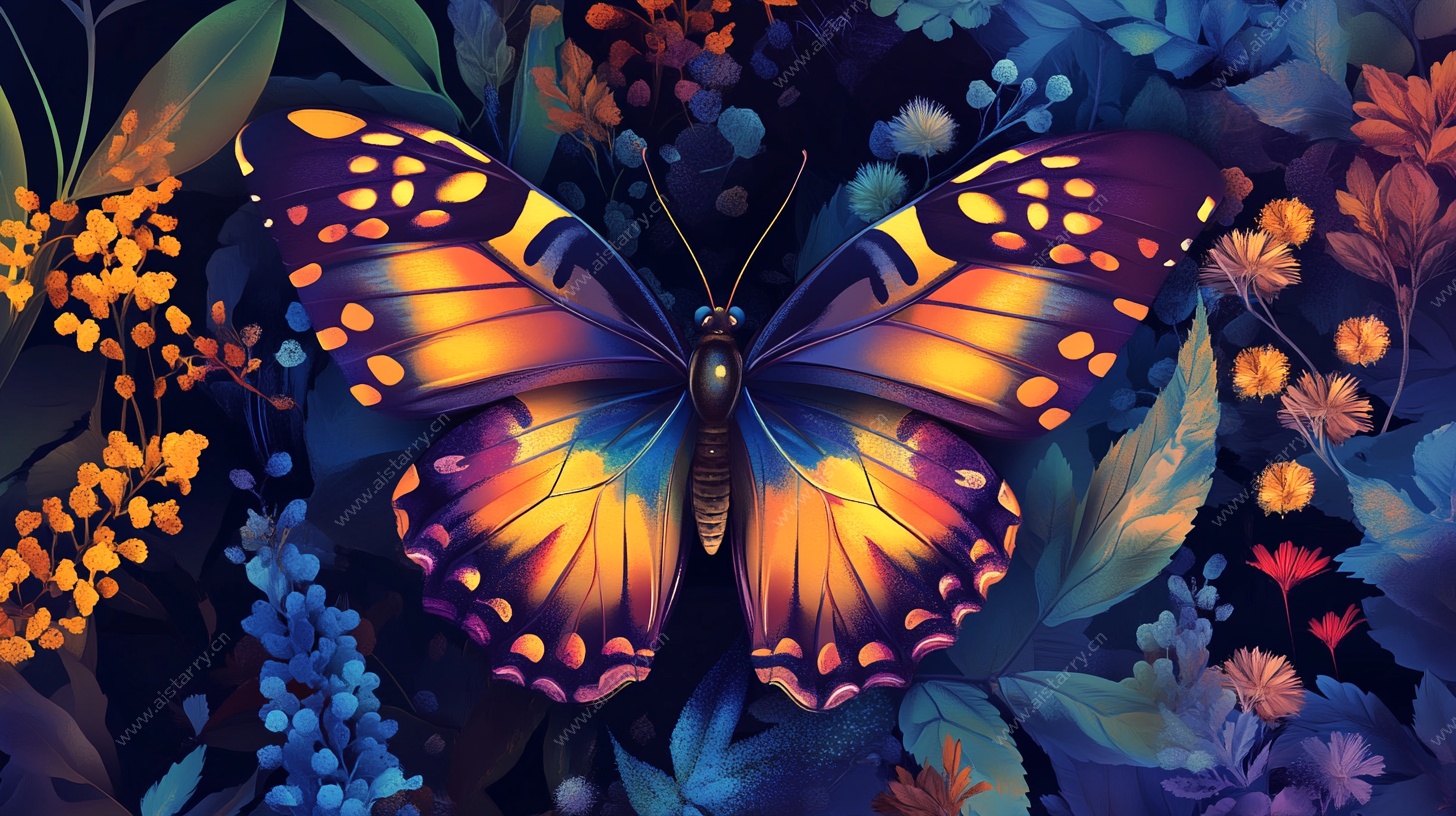 梦幻蝴蝶栖于繁花之间