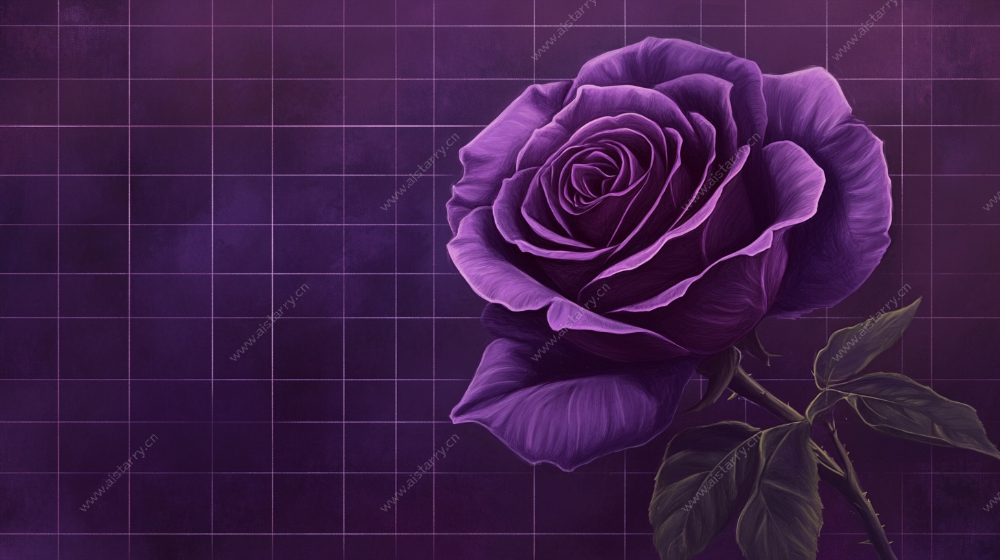 紫色玫瑰艺术插画