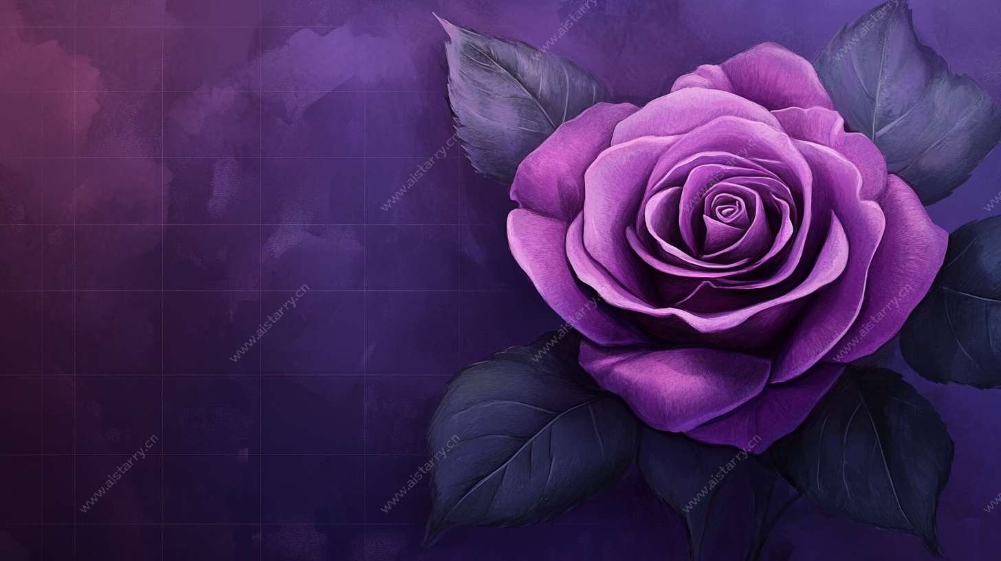 紫色梦幻玫瑰插画