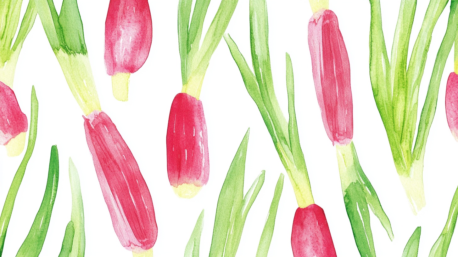 水彩风郁金香图案背景