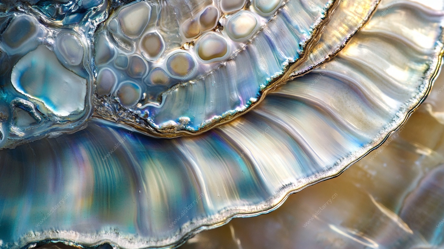 炫彩贝壳纹理特写