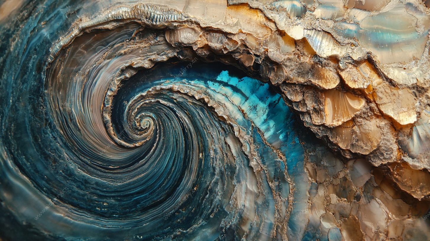 蓝色旋涡艺术纹理图案