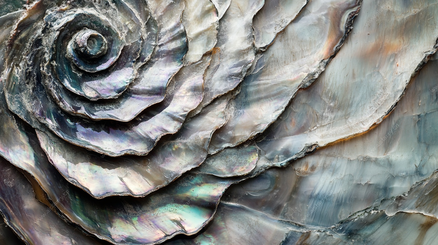 螺旋贝壳纹理特写