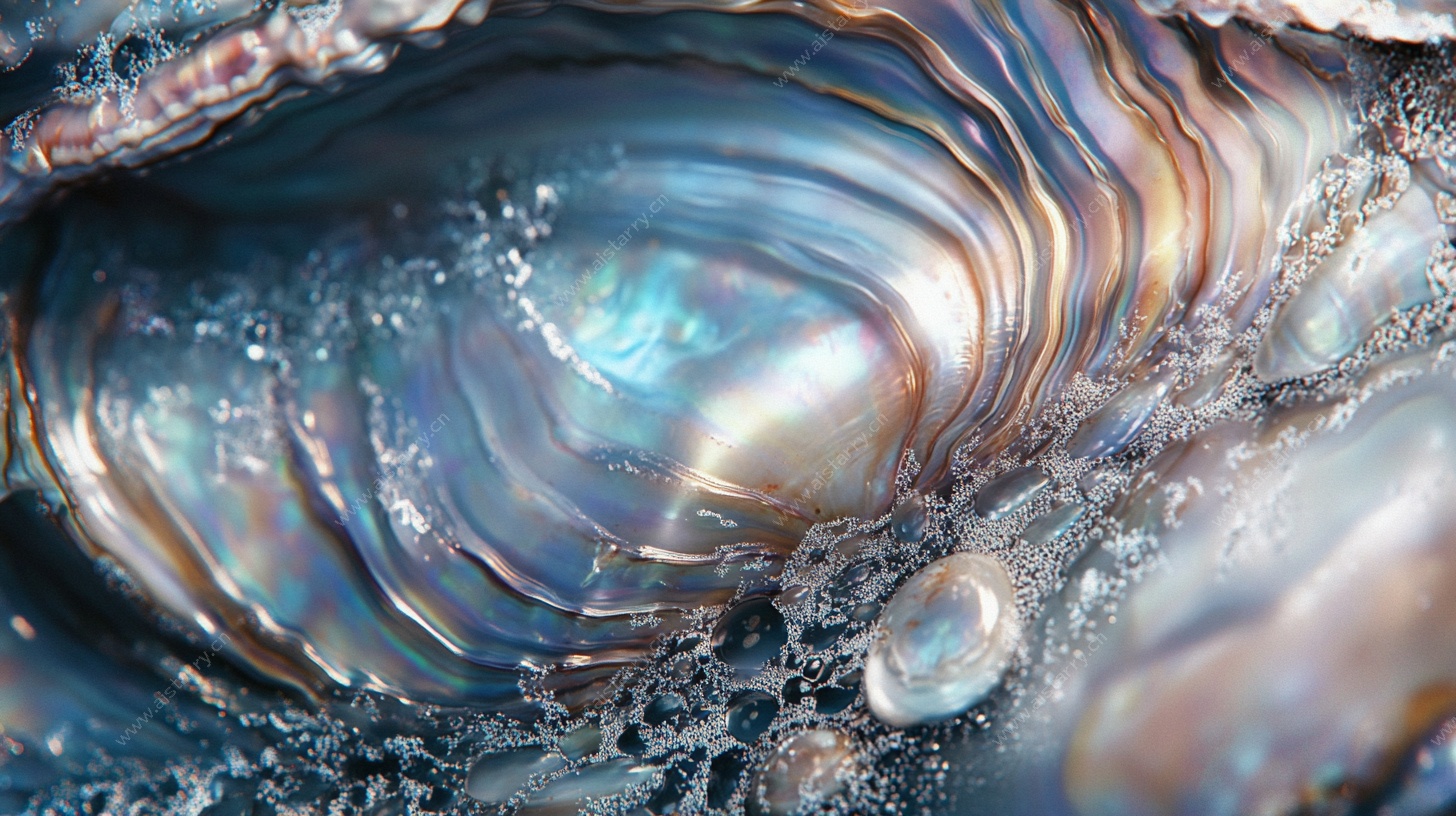 珍珠母贝的奇幻纹理世界