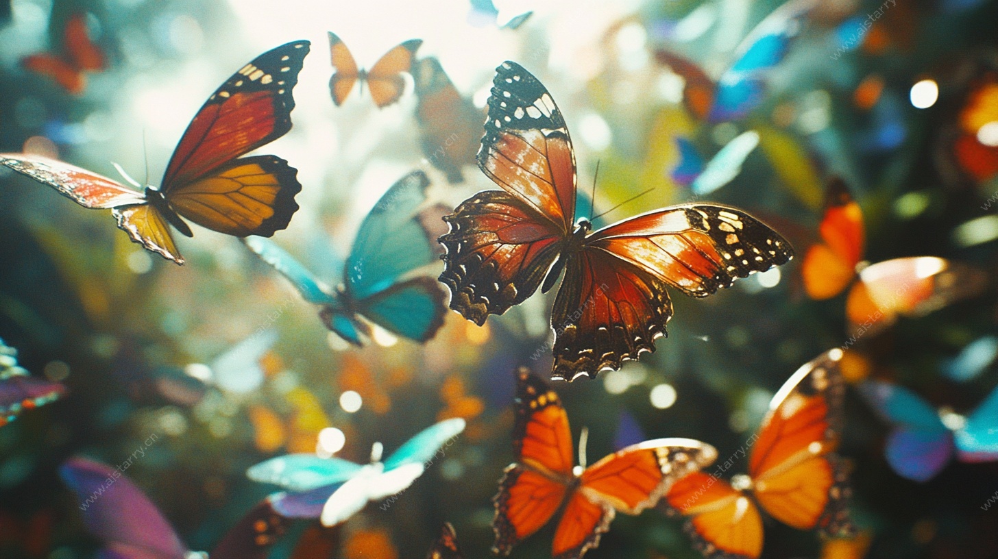 梦幻蝶舞光影间