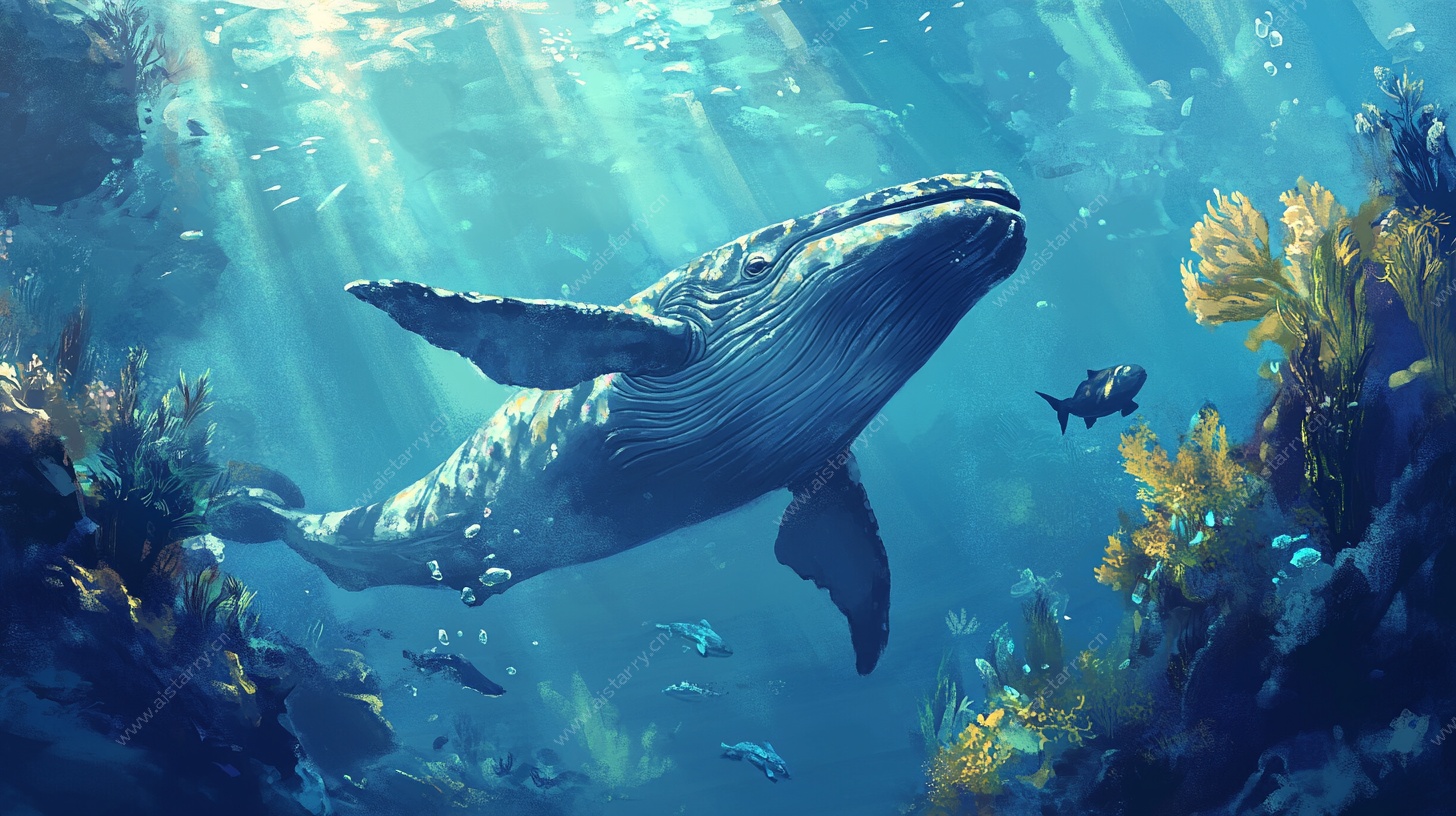 深海鲸鱼的梦幻海底之旅