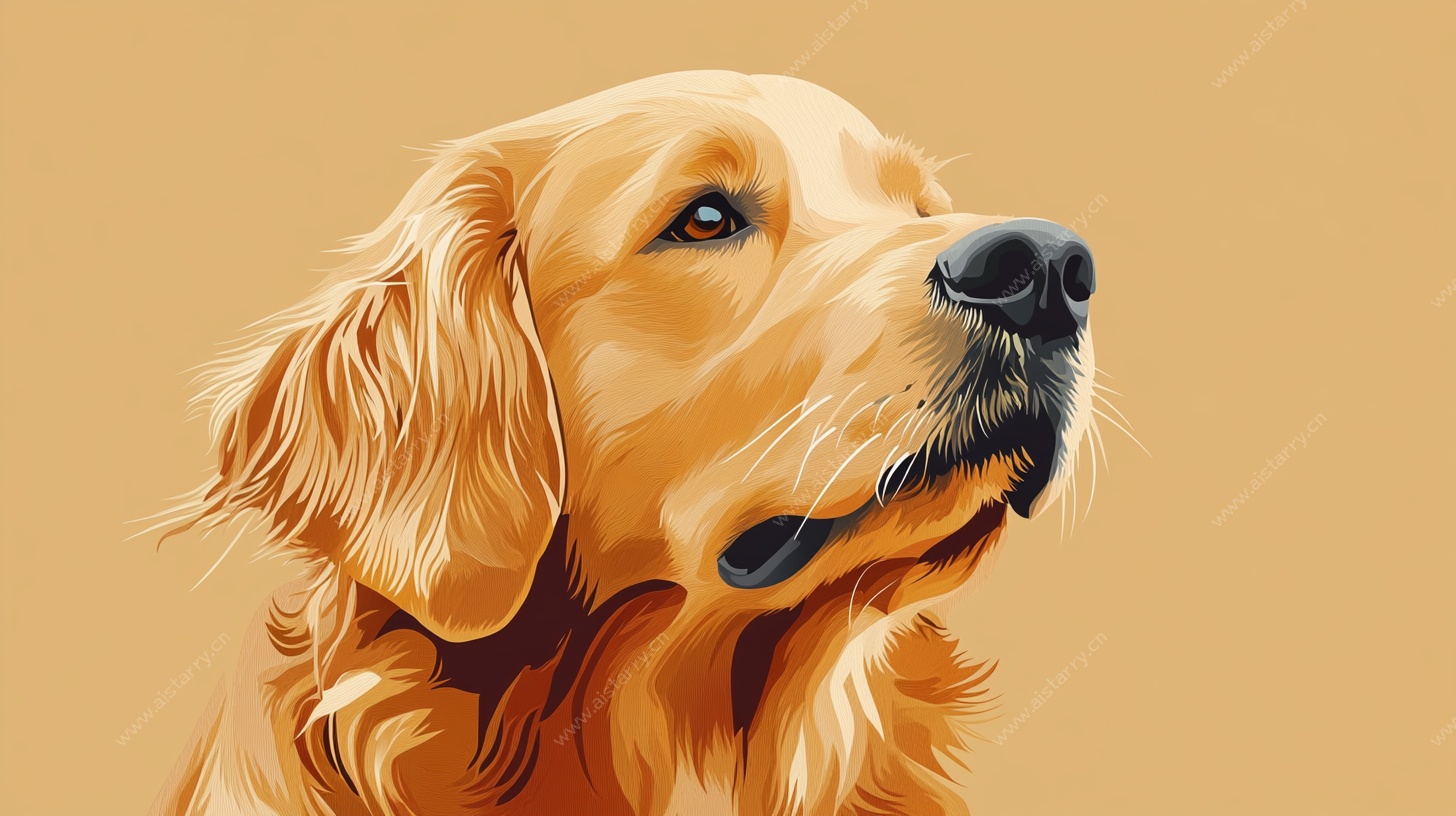 金色猎犬肖像画