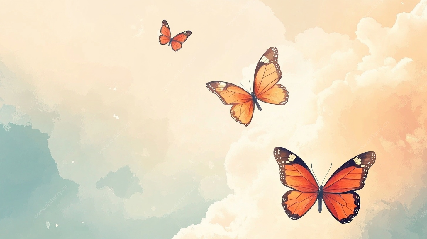 天空中飞舞的斑斓蝴蝶
