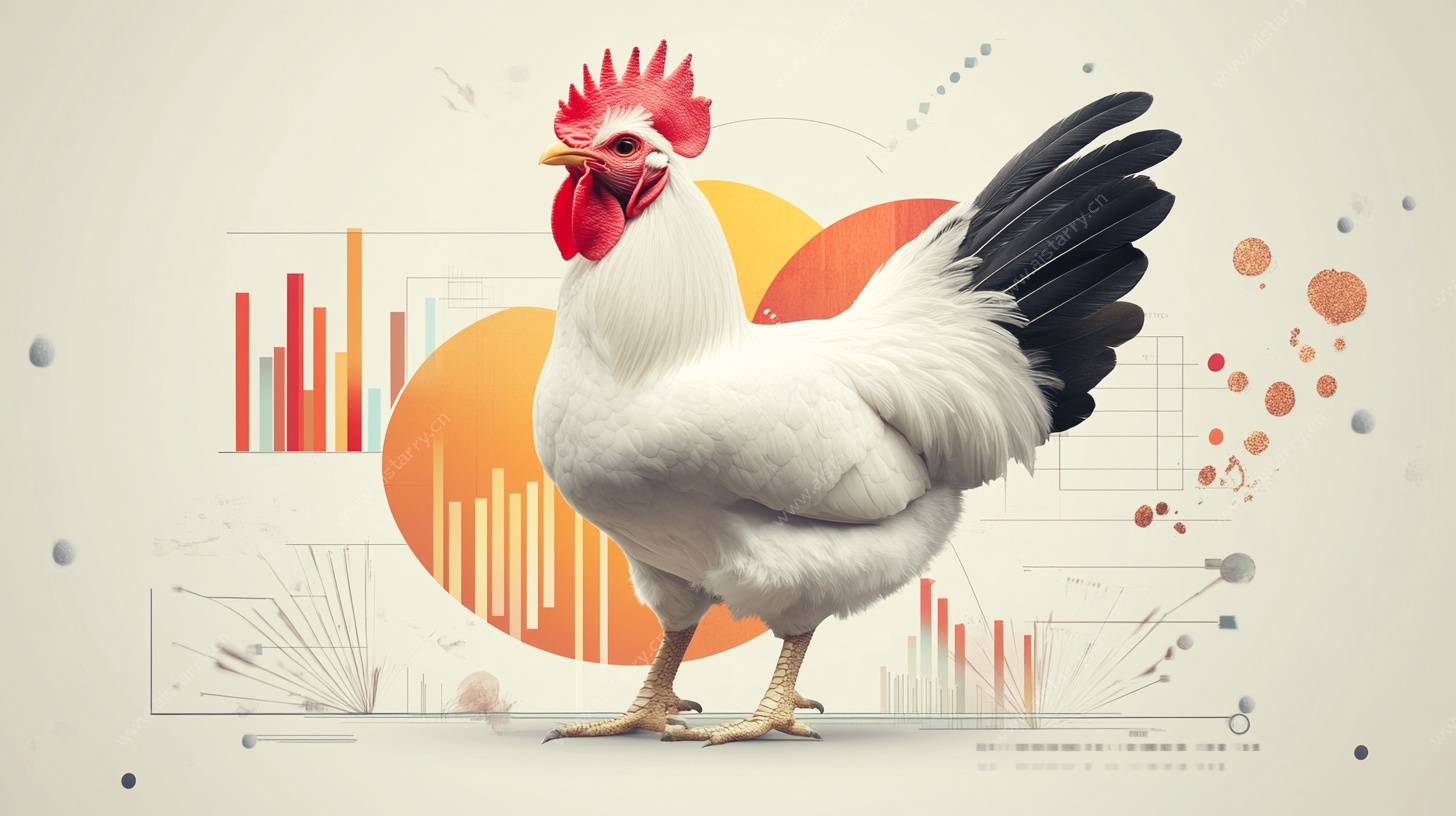 公鸡与数据图表创意图像