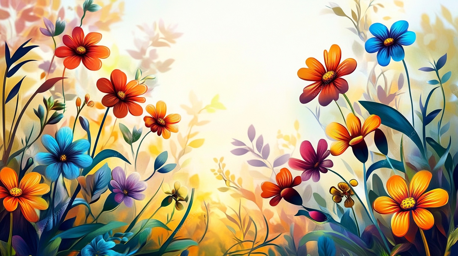 春日繁花浪漫插画