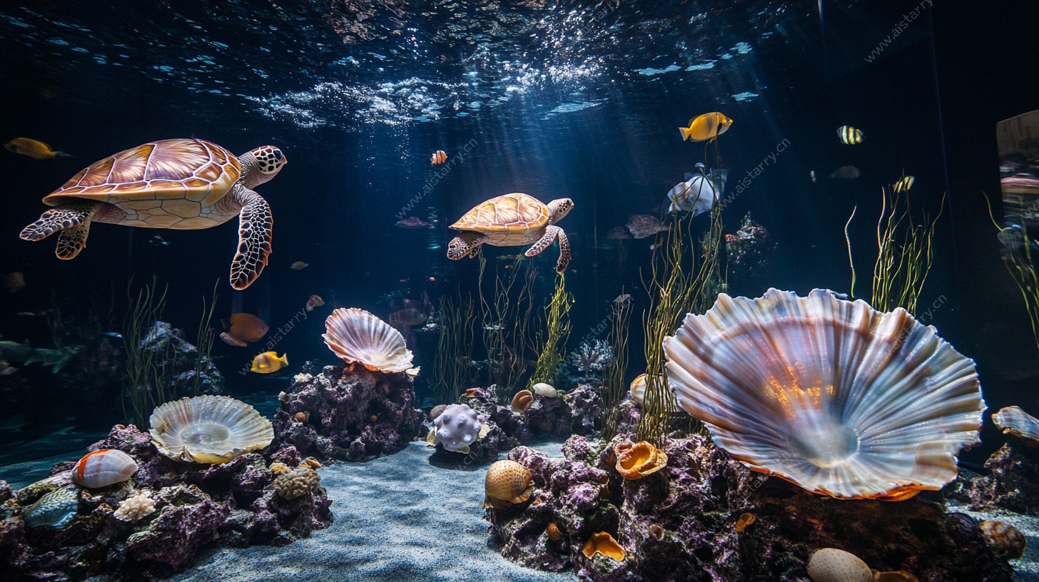 海底奇幻世界 海龟与贝壳