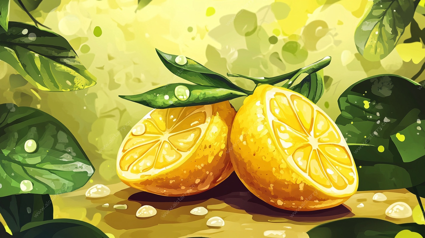 清新柠檬插画 自然之味