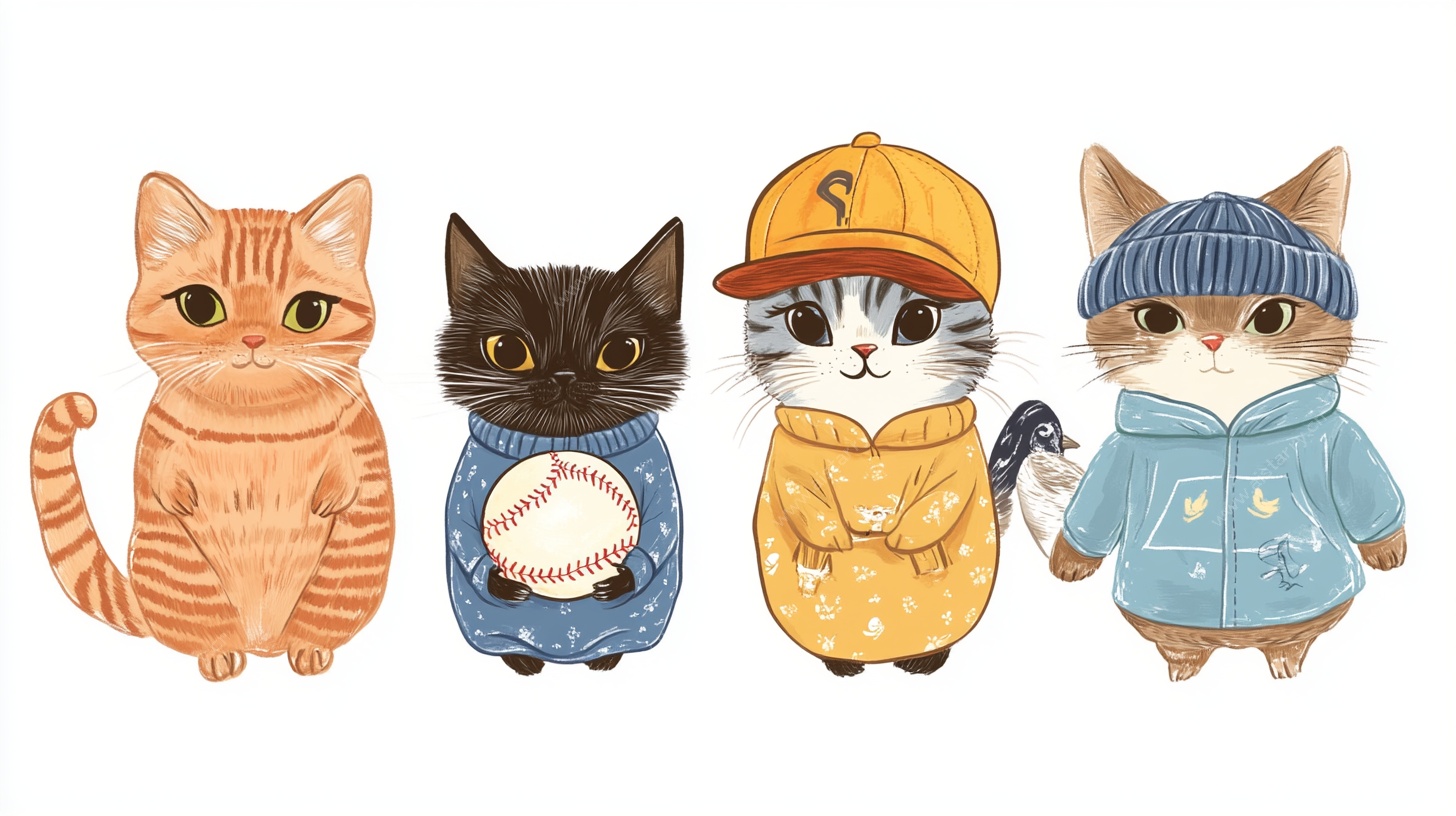 可爱猫咪时尚装扮图