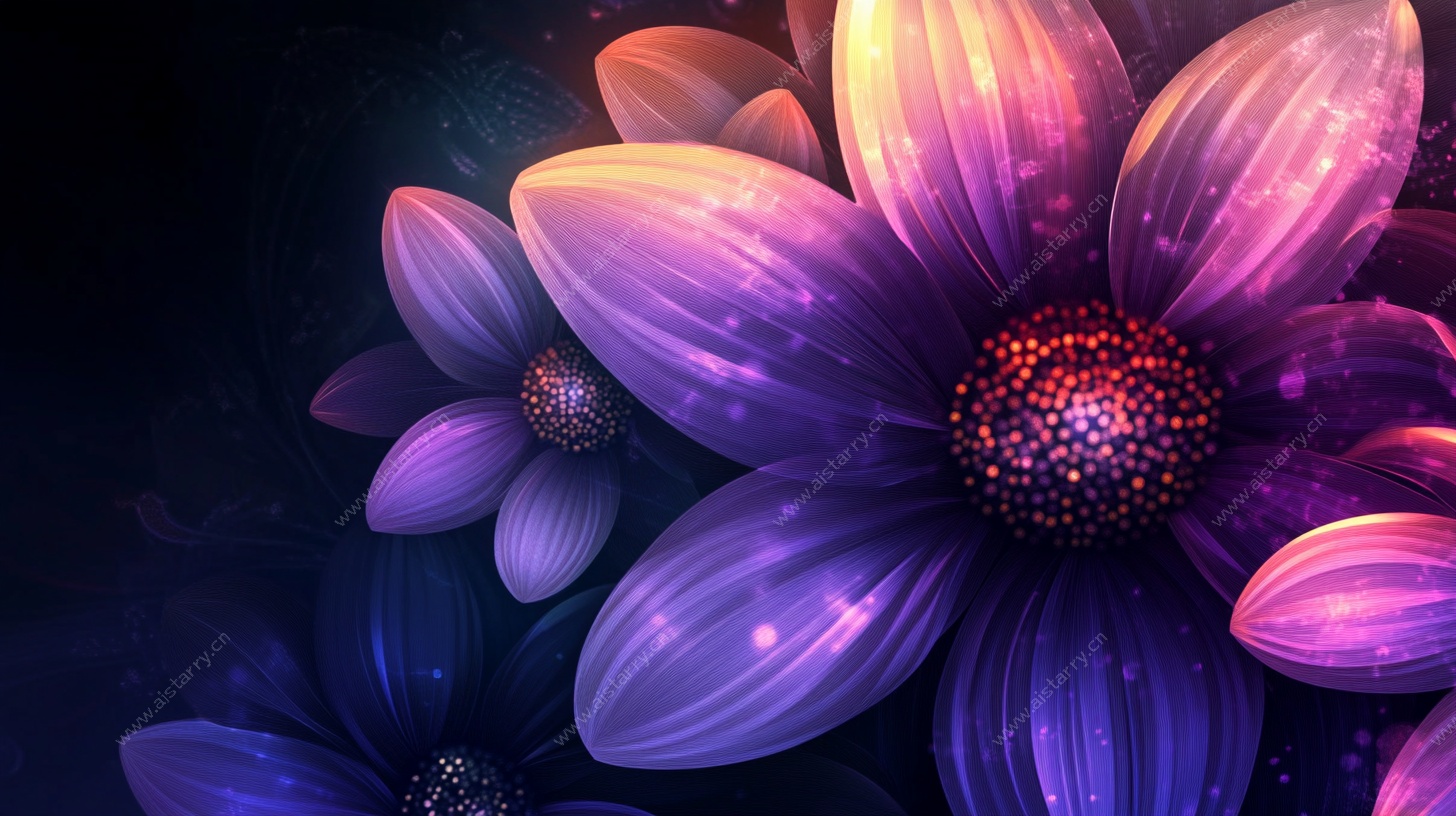 梦幻炫彩花朵特写