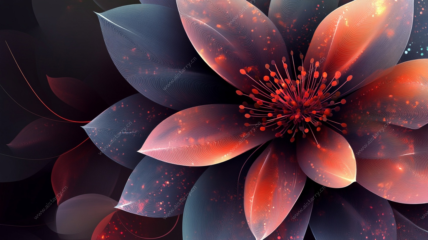 梦幻炫彩花朵插画