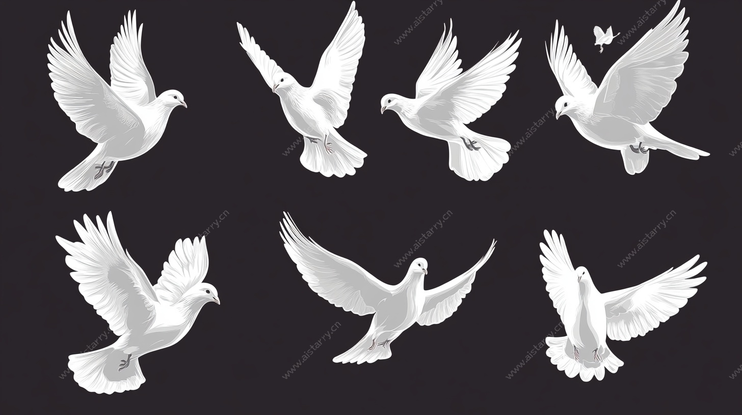 飞翔的白鸽素材集合