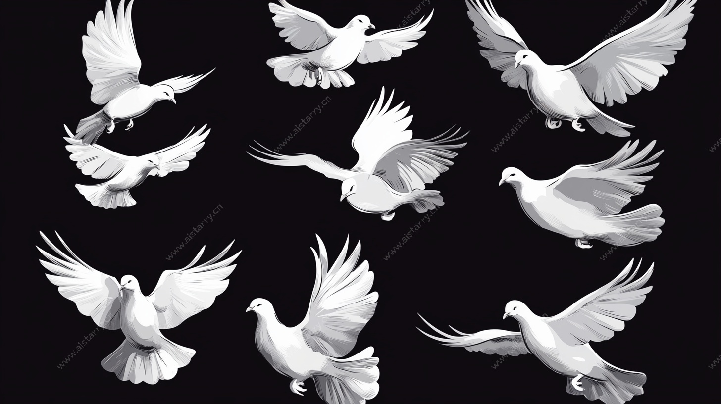 飞翔的白鸽集合