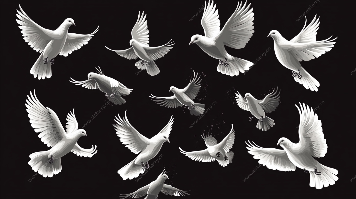 飞翔的白鸽集合图
