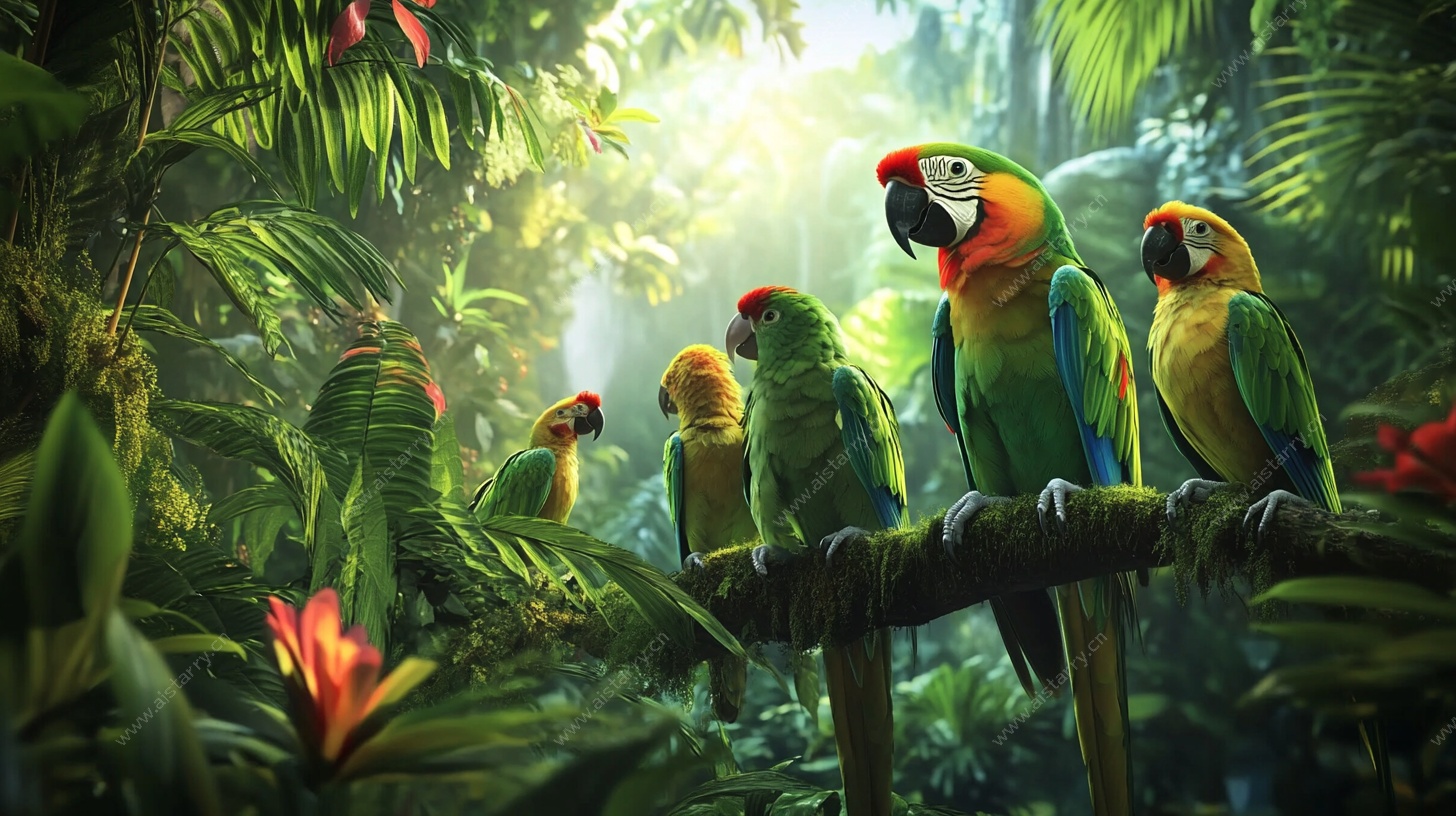丛林鹦鹉的奇幻聚会