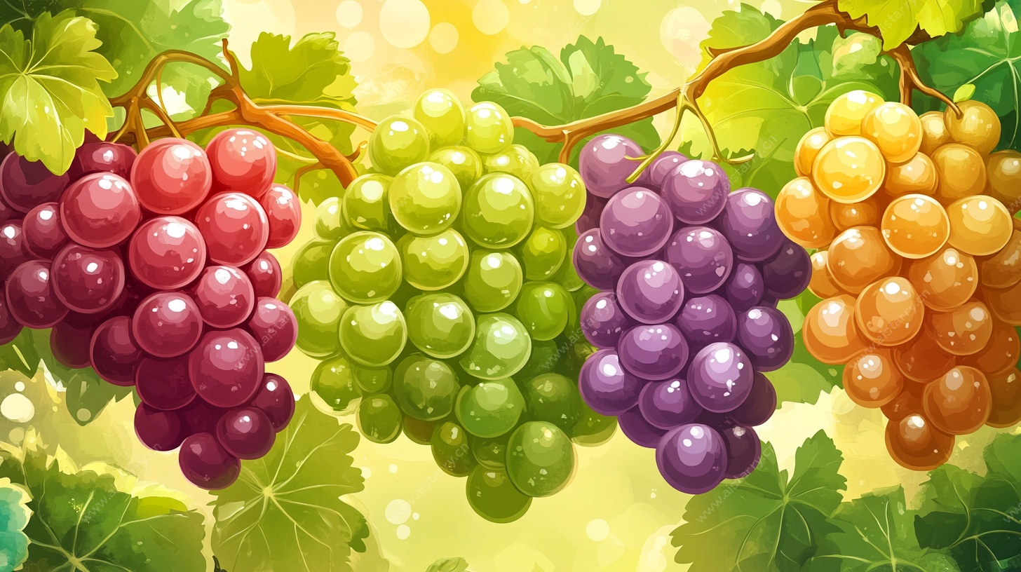 多彩葡萄藤上挂