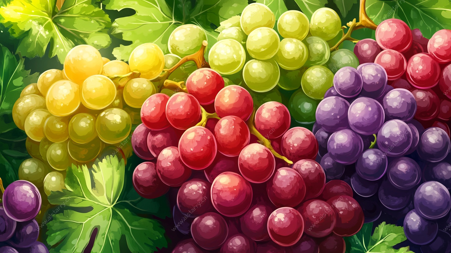 多彩葡萄串插画